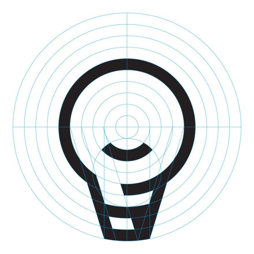 Concentric circle grid as the basis of the FAME logomark