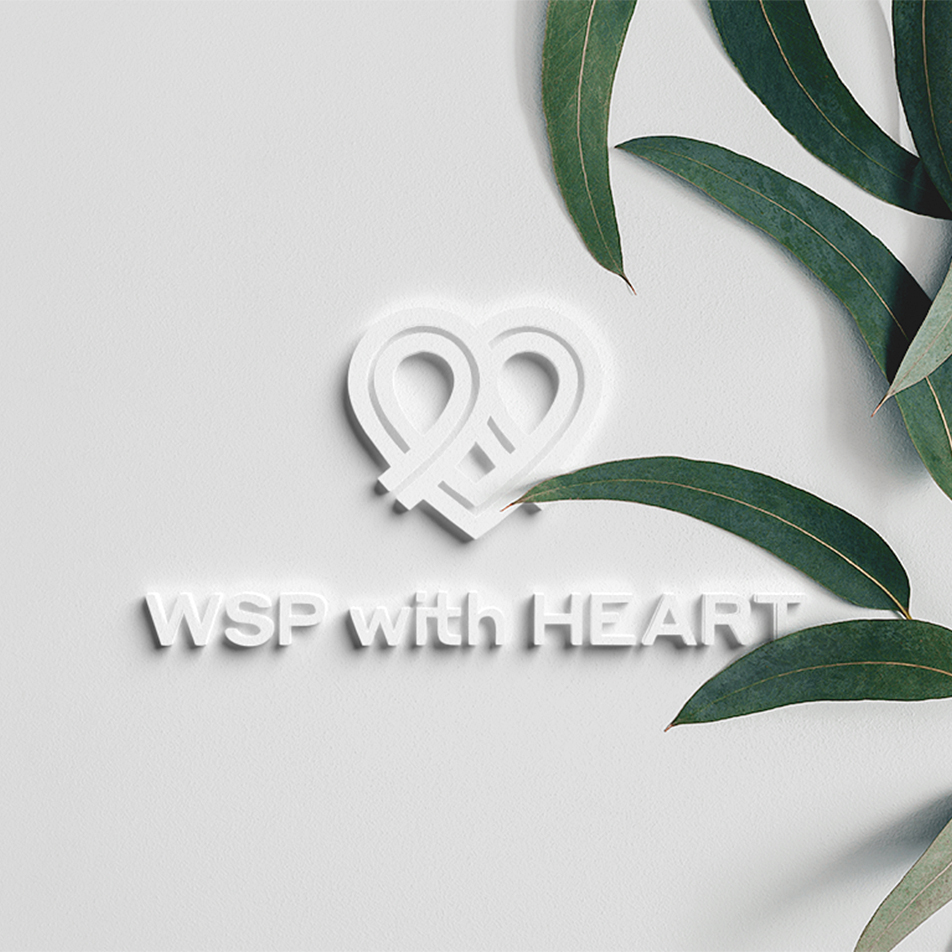 WSP with HEART 3D embossed monochromatic render