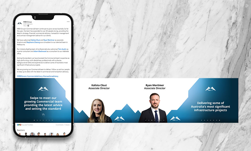 LinkedIn new appointments carousel design.